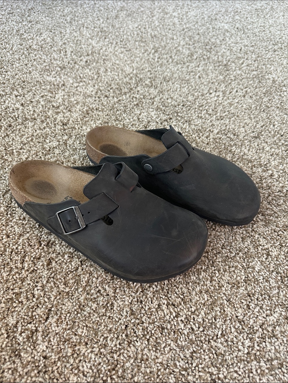 Birkenstock Black Boston Clog in oiled leather